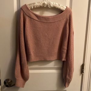 Windsor Crop Off-The-Shoulder Sweater.